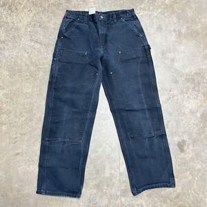 Vintage Carhartt Double Knee Pants Carpenter Mens 34x32 Black B136 Y2K Baggy Fad